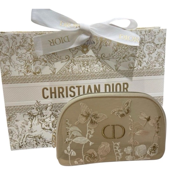 Dior Handbags - DIOR 2025 Cosmetic Pouch Embroidered Butterflies